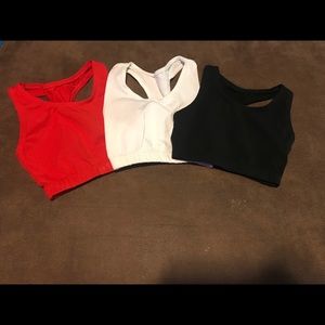 Cheer crop tops/sports bra